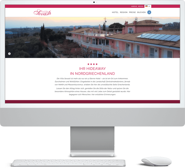 Computer mit Website-Referenz von Fachwerk Media