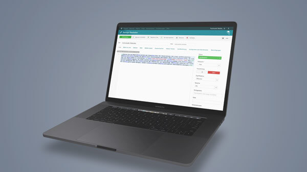 Laptop mit Content Management-System