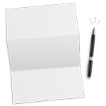 Leeres Blatt mit Stift