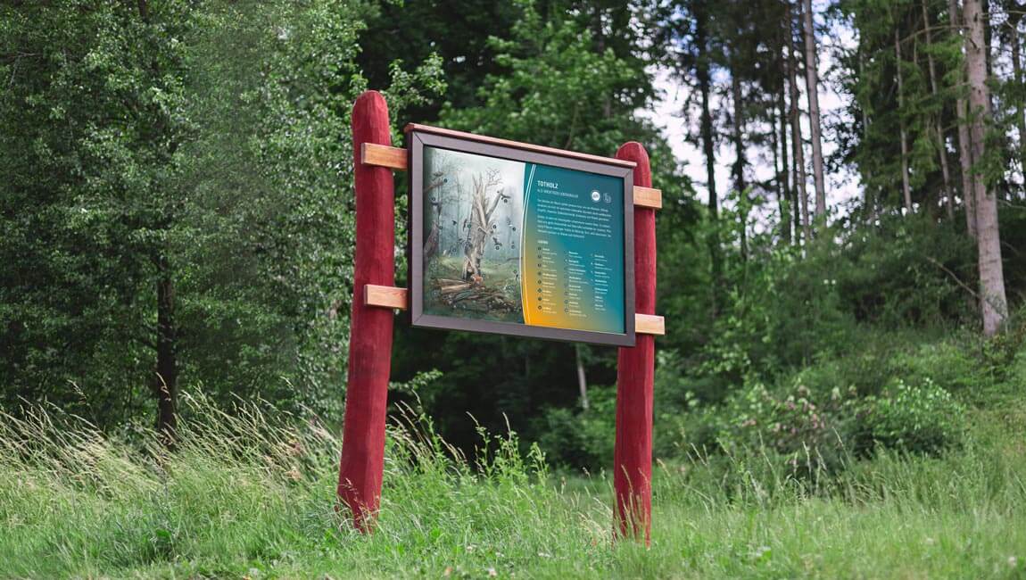 Beschilderung für Waldlehrpfad